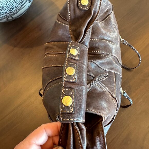 Andrew Marc Brown Leather Hobo Shoulder Handbag Satchel Medium - Picture 13 of 16